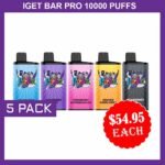 IGET BAR PRO 10000 PUFFS –  5 PACK