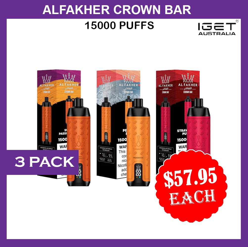 ALFAKHER-CROWN-BAR-150000-PUFFS-3-PACKS-1.jpg ALFAKHER CROWN BAR – 15000 PUFFS – 3 PACK - Image 1
