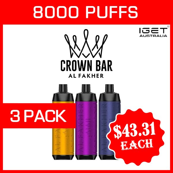 ALFAKHER-CROWN-BAR-3-PACKS.jpg ALFAKHER CROWN BAR – 8000 PUFFS – 3 PACK - Image 1