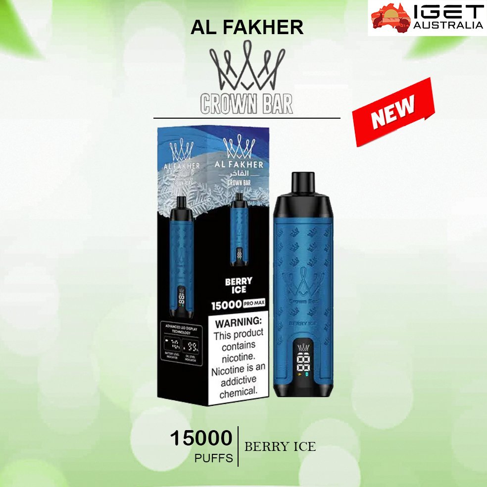 ALFAKHER-CROWN-BAR-BERRY-ICE-150000-PUFFS-1.jpg ALFAKHER CROWN BAR – BERRY ICE – 15000 PUFFS - Image 1