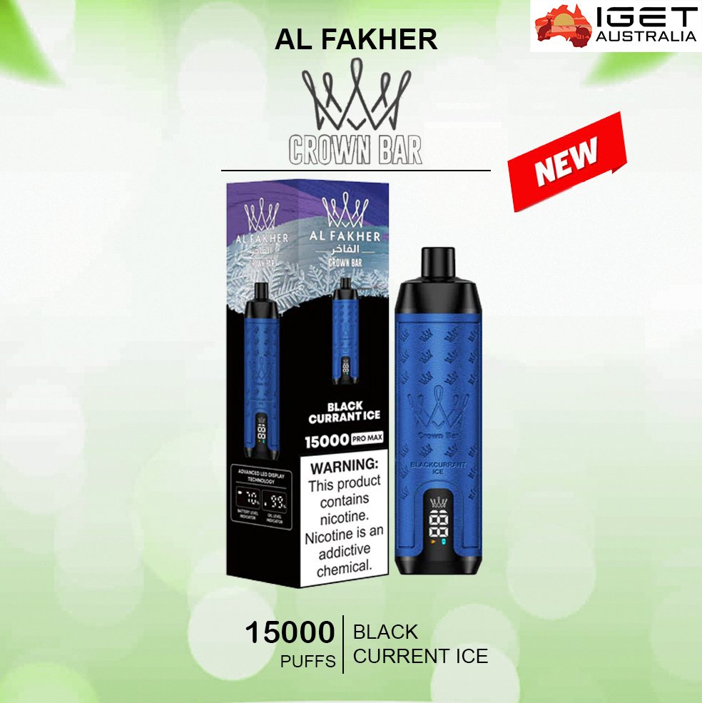 ALFAKHER-CROWN-BAR-BLACK-CURRENT-ICE-160000-PUFFS-1.jpg ALFAKHER CROWN BAR – BLACK CURRENT ICE – 15000 PUFFS - Image 1