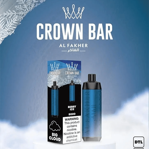 CROWN-BAR-ALFAKHER-BERRY-ICE-8000-PUFFS.png ALFAKHER CROWN BAR BERRY ICE – 8000 PUFFS - Image 1