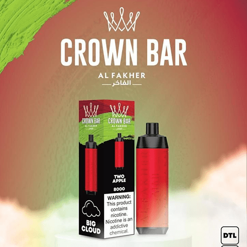 CROWN-BAR-ALFAKHER-TWO-APPLE-8000-PUFFS.png ALFAKHER CROWN BAR TWO APPLE – 8000 PUFFS - Image 1