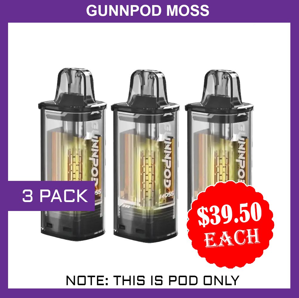 GUNNPOD-MOSS-3-PACKS-2.jpg GUNNPOD MOSS – 3 PACK – 8000 PUFFS – POD ONLY - Image 1
