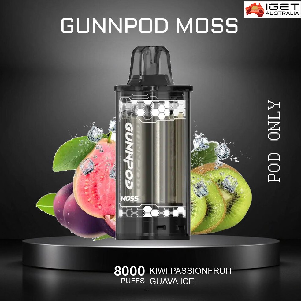 GUNNPOD-MOSS-KIWI-PASSIONFRUIT-GUAVA-ICE-8000-PUFFS-POD-ONLY-1.jpg GUNNPOD MOSS – KIWI PASSIONFRUIT GUAVA ICE – 8000 PUFFS – POD ONLY - Image 1