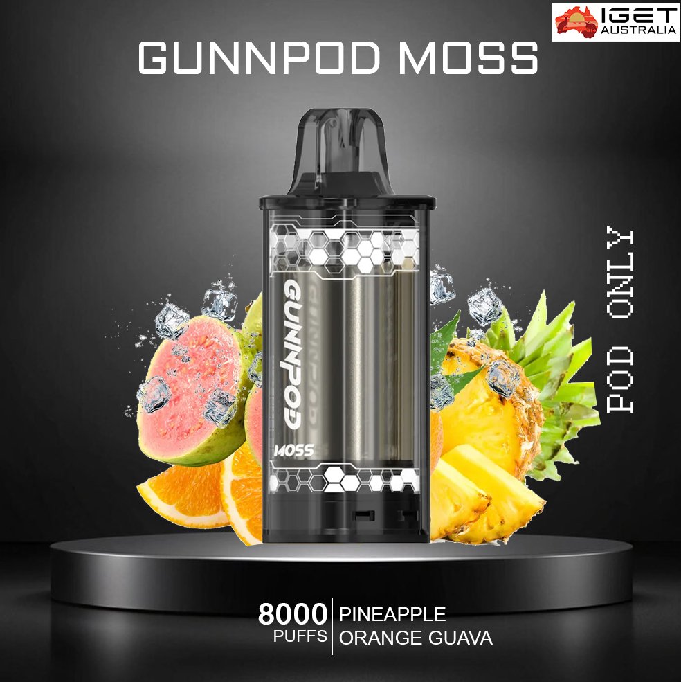 GUNNPOD-MOSS-PINEAPPLE-ORANGE-GUAVA-8000-PUFFS-POD-ONLY-1.jpg GUNNPOD MOSS – PINEAPPLE ORANGE GUAVA – 8000 PUFFS – POD ONLY - Image 1