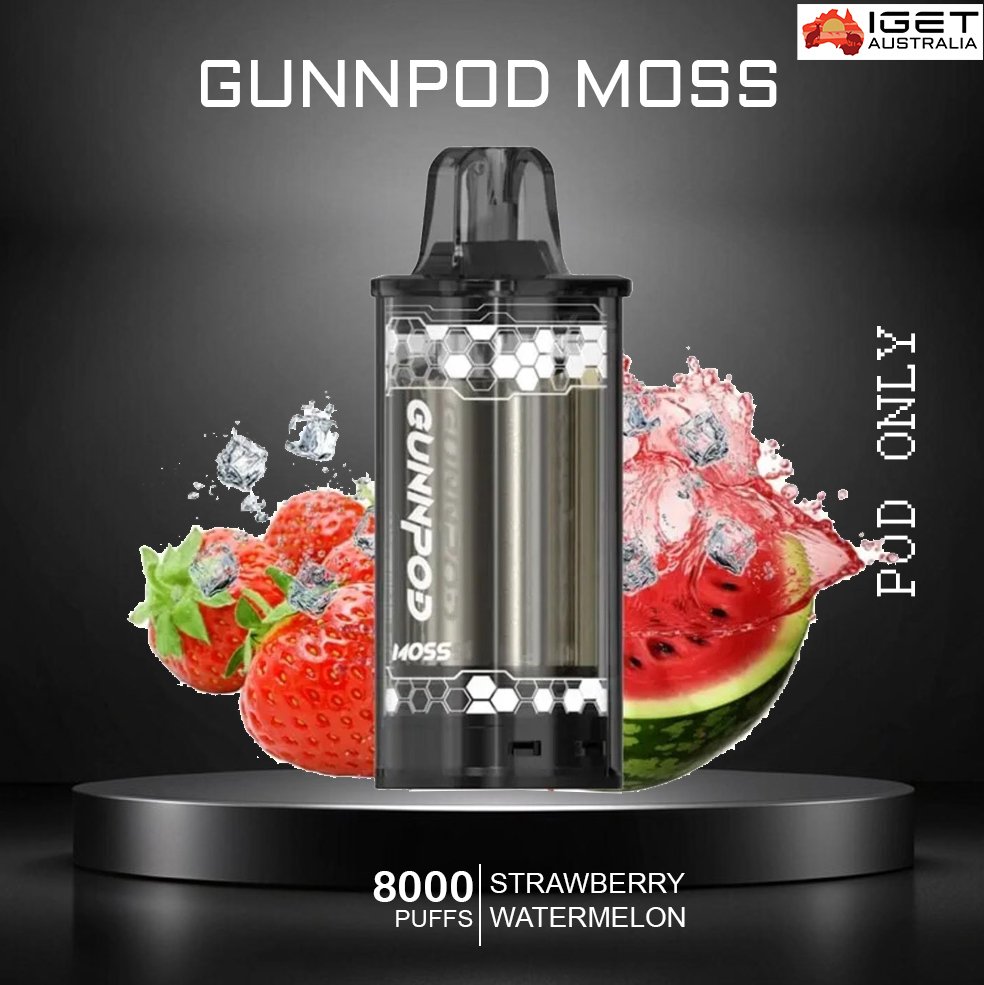 GUNNPOD-MOSS-STRAWBERRY-WATERMELON-8000-PUFFS-POD-ONLY-1.jpg GUNNPOD MOSS – STRAWBERRY WATERMELON ICE – 8000 PUFFS – POD ONLY - Image 1