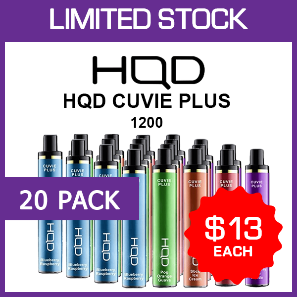 HQD-CUVIE-PLUS-20-1.png HQD CUVIE PLUS – 1200 PUFFS – 20 PACK - Image 1