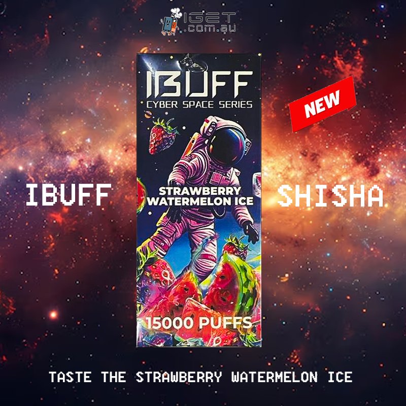 IBUFF-SHISHA-STRAWBERRY-WATERMELON-ICE-15000-PUFFS.jpg IBUFF SHISHA – STRAWBERRY WATERMELON ICE – 15000 PUFFS - Image 1