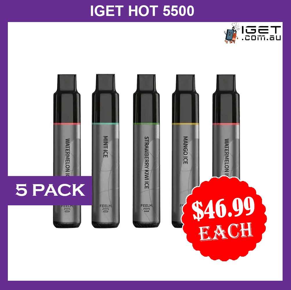 IGET-HOT-5-PACKS-5500-PUFFS-1.jpg IGET HOT 5500 PUFFS – 5 PACK - Image 1