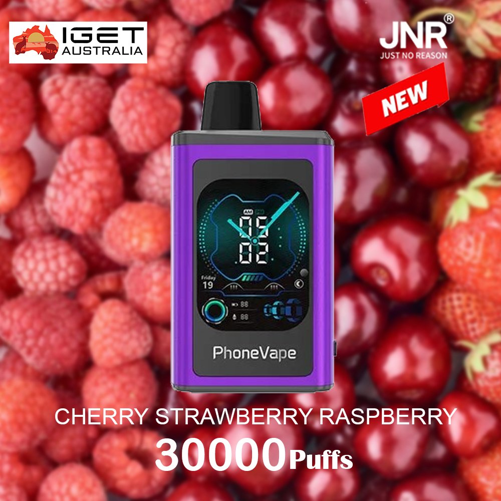 JNR-PhoneVape-CHERRY-STRAWBERRY-RASPBERRY-2-30000-Puffs-1.jpg JNR PhoneVape CHERRY STRAWBERRY RASPBERRY – 30000 PUFFS - Image 1
