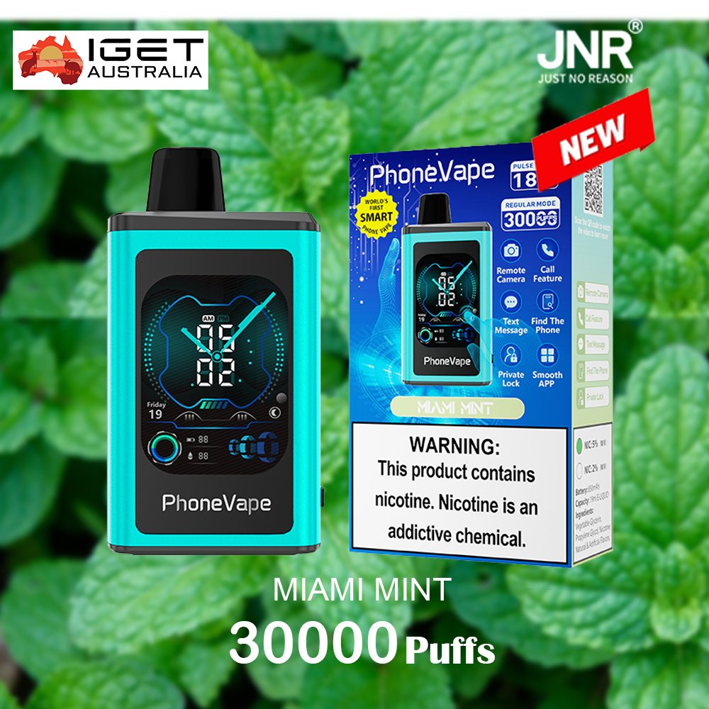JNR-PhoneVape-MIAMI-MINT-30000-Puffs-1.jpg JNR PhoneVape MIAMI MINT – 30000 PUFFS - Image 1