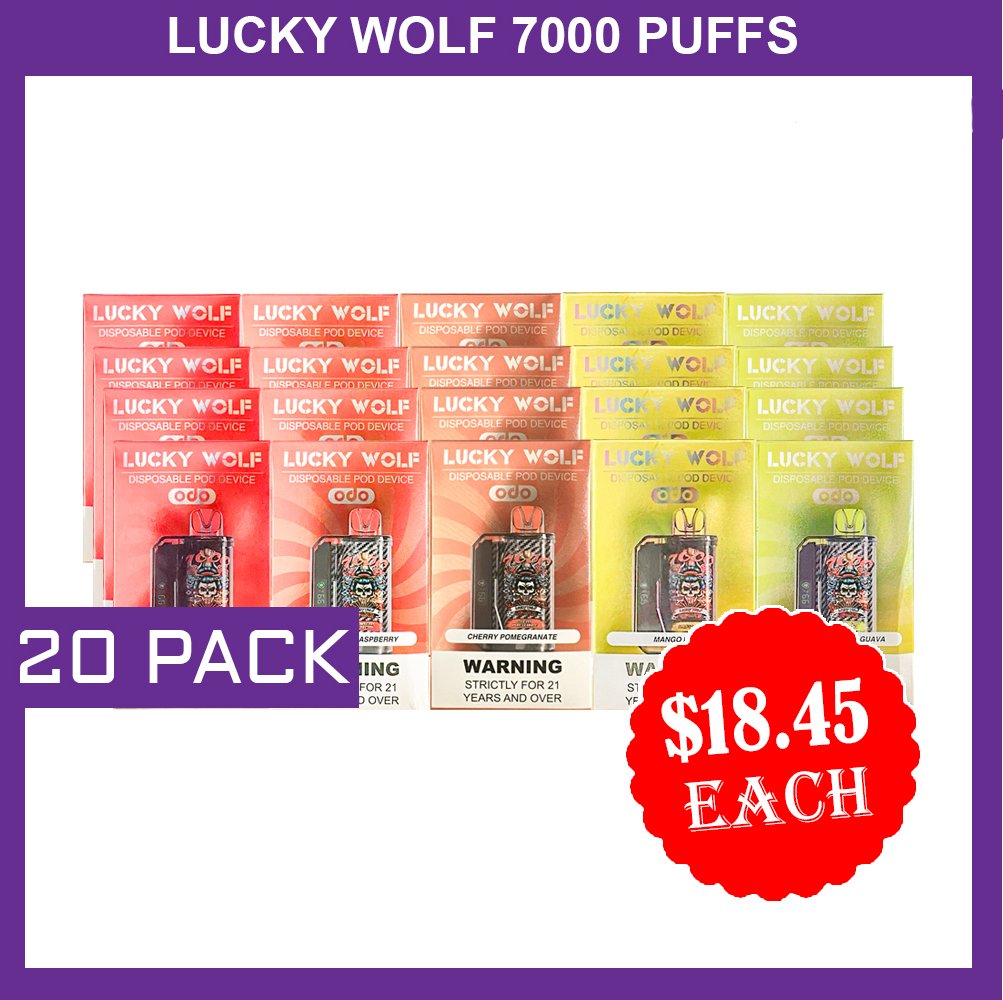 LUCKY-WOLF-7000-PUFFS-20-PACK-1.jpg LUCKY WOLF 7000 PUFFS – 20 PACK - Image 1