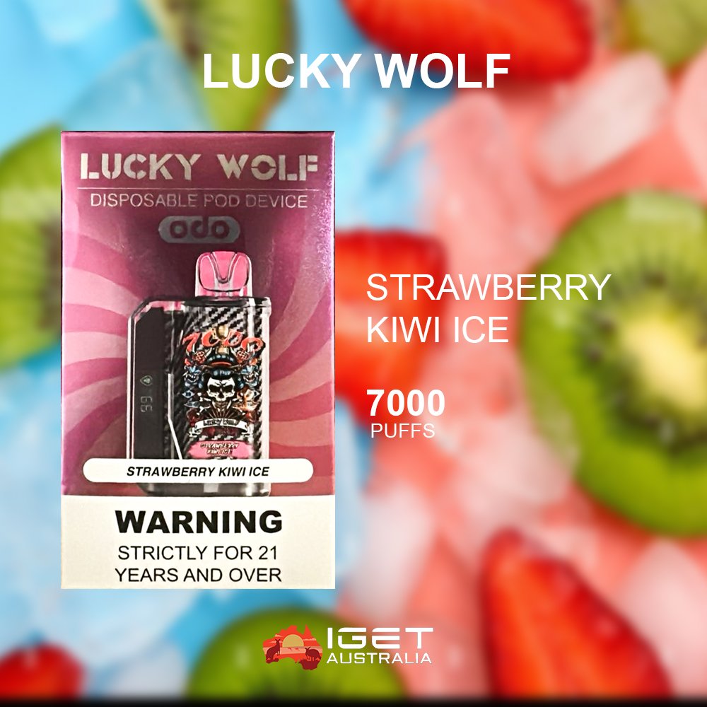 LUCKY-WOLF-STRAWBERRY-KIWI-ICE-7000-PUFFS.jpg LUCKY WOLF STRAWBERRY KIWI ICE – 7000 PUFFS - Image 1