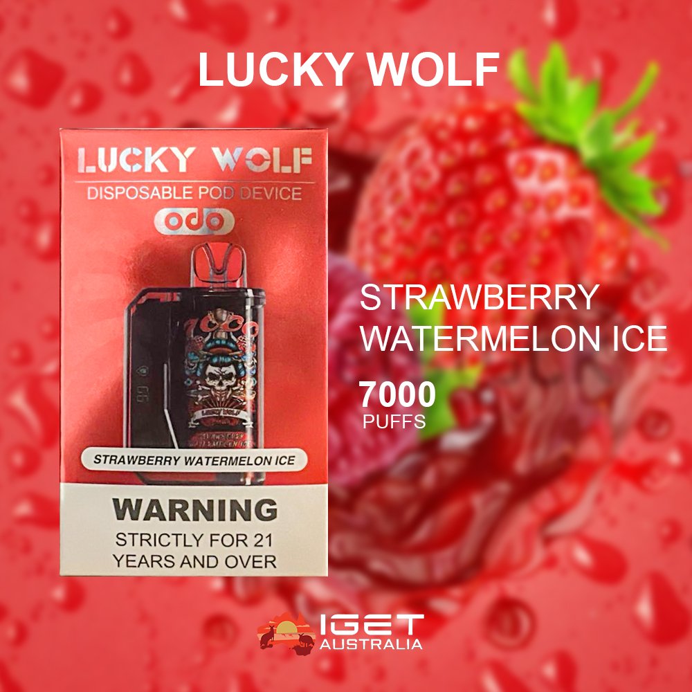 LUCKY-WOLF-STRAWBERRY-WATERMELON-ICE-7000-PUFFS.jpg LUCKY WOLF STRAWBERRY WATERMELON ICE – 7000 PUFFS - Image 1