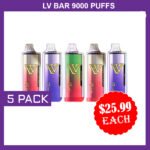 LV BAR – 9000 PUFFS – 5 PACK