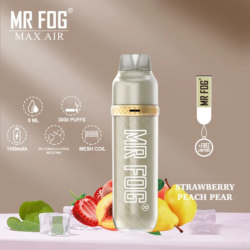 Mr-fog-peach-pear-360.webp MR FOG STRAWBERRY PEACH PEAR – 3600 PUFFS - Image 1