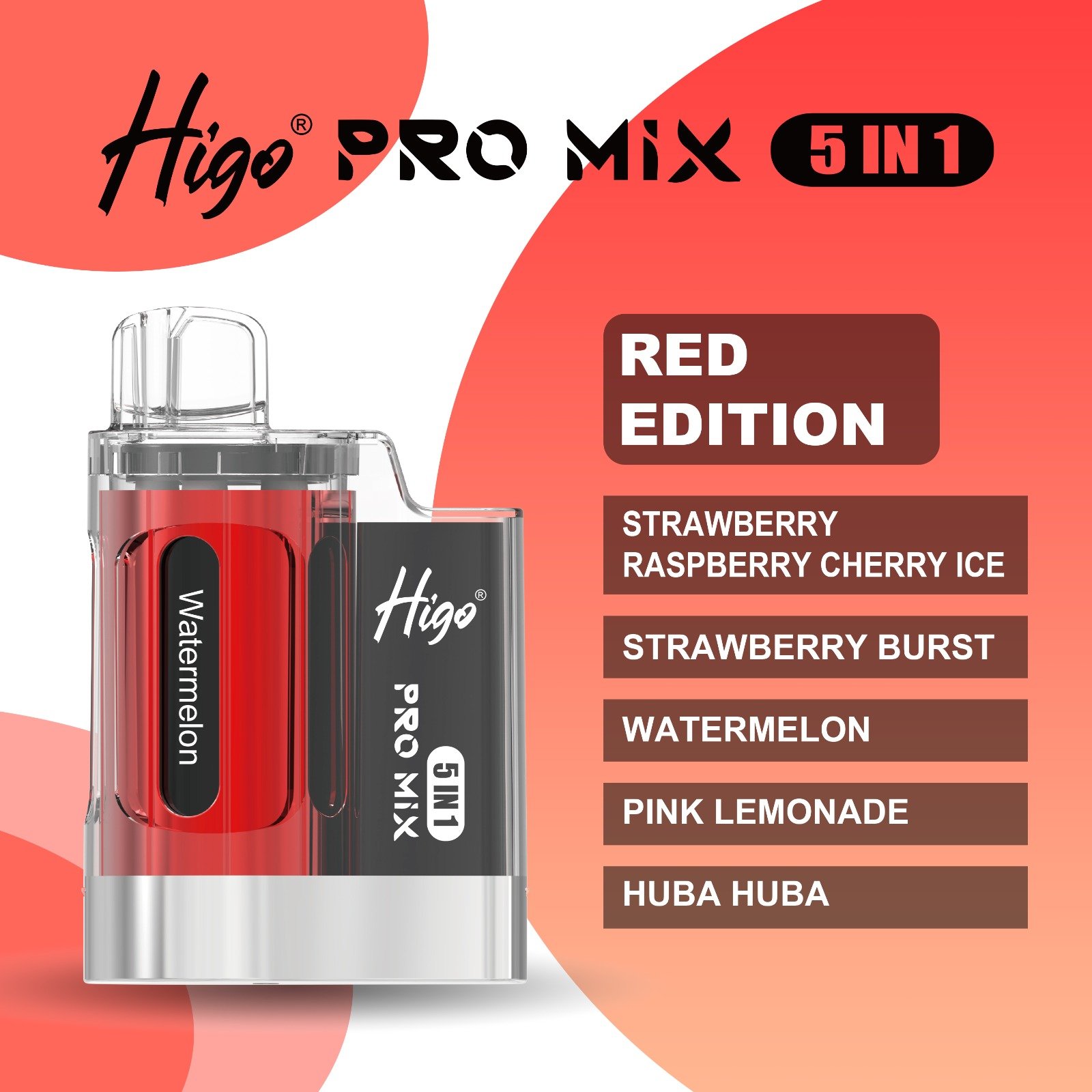 RED-EDITION.jpg Higo PRO MIX 5 IN 1 – RED EDITION – 6000 PUFFS - Image 1