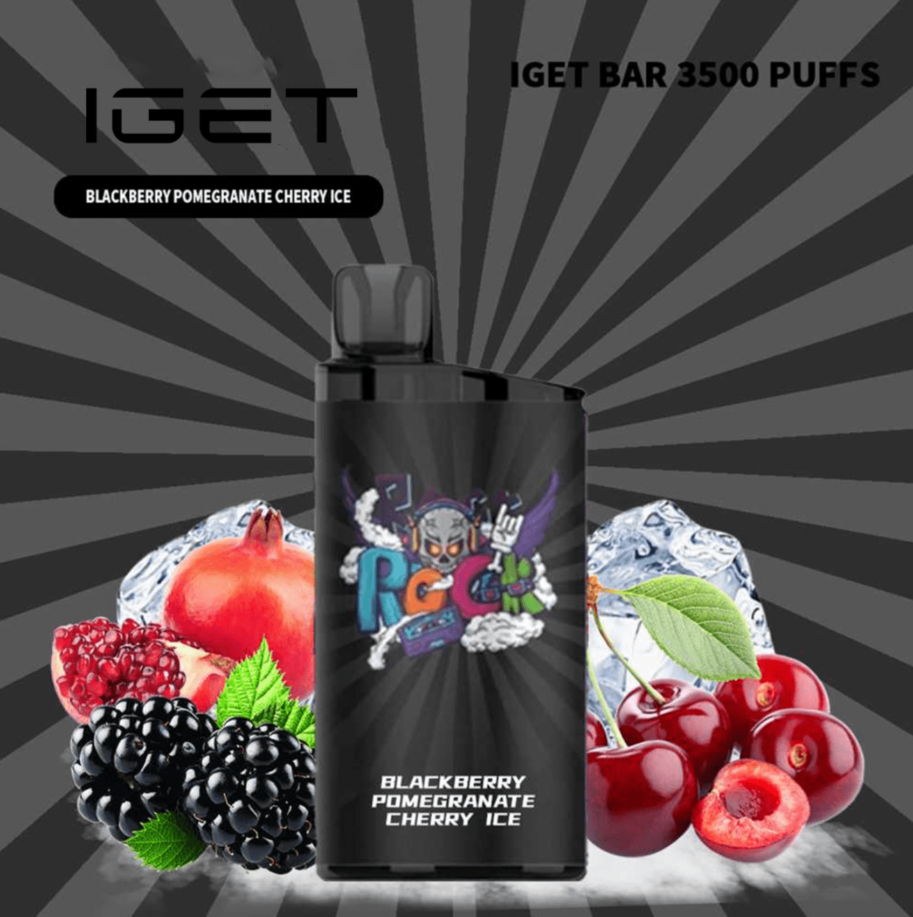 Screen-Shot-2024-04-12-at-12.17.34-pm-min.png IGET BAR BLACKBERRY POMEGRANATE CHERRY ICE – 3500 PUFFS - Image 1