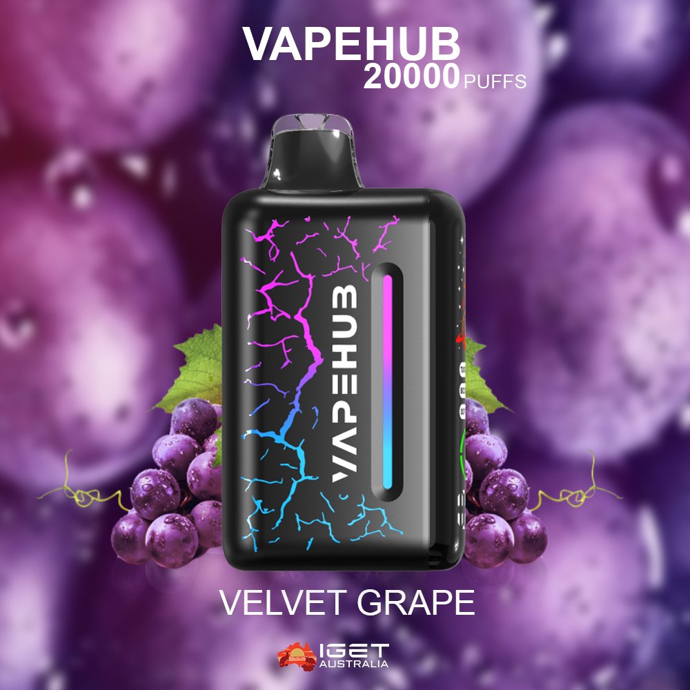 VAPEHUB-VELVET-GRAPE.jpg VAPEHUB VELVET GRAPE – 20000 PUFFS - Image 1