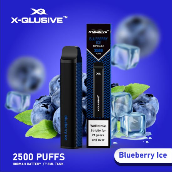 X-QLUSIVE-BLUEBERRY-ICE-–-2500-PUFFS.jpeg X-QLUSIVE BLUEBERRY ICE – 2500 PUFFS - Image 1