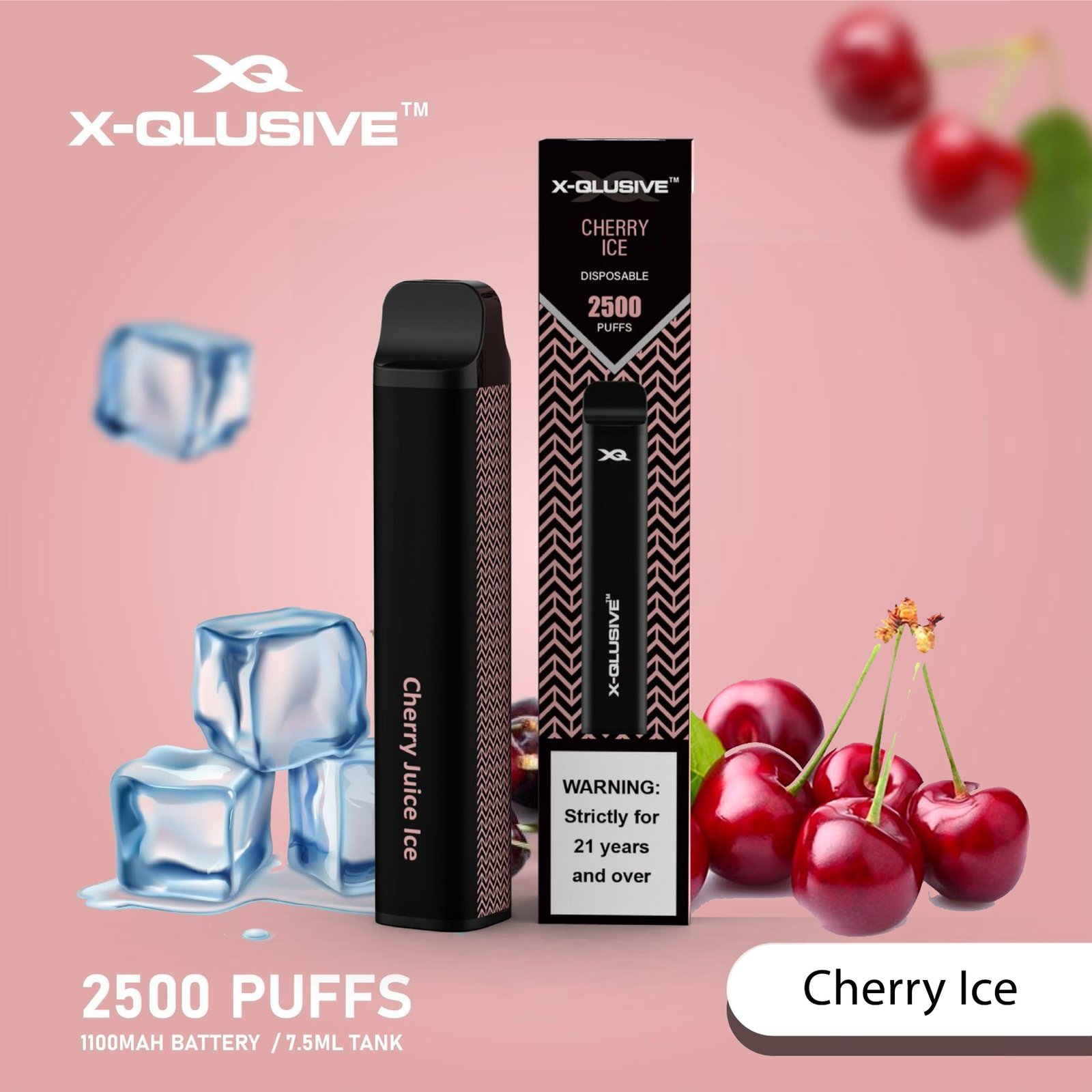 X-QLUSIVE-CHERRY-ICE-–-2500-PUFFS.jpeg X-QLUSIVE CHERRY ICE – 2500 PUFFS - Image 1