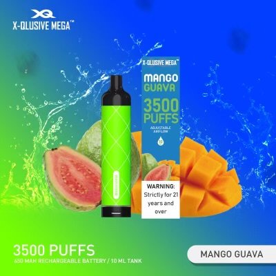 X-QLUSIVE-MEGA-MANGO-GUAVA.jpeg X-QLUSIVE MEGA MANGO GUAVA – 3500 PUFFS - Image 1