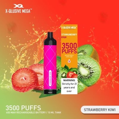 X-QLUSIVE-MEGA-STRAWBERRY-KIWI.jpeg X-QLUSIVE MEGA STRAWBERRY KIWI – 3500 PUFFS - Image 1