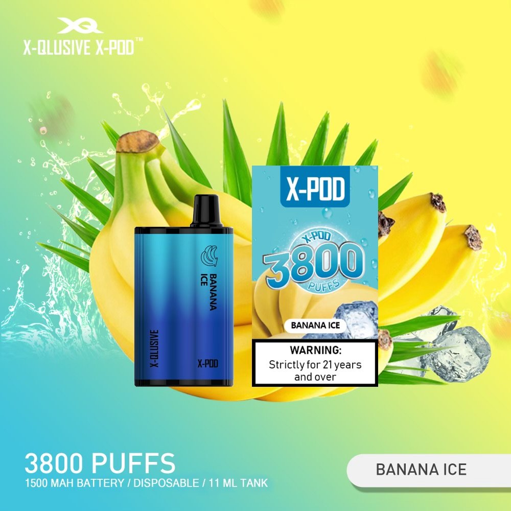 X-QLUSIVE-X-POD-BANANA-ICE.jpeg X-QLUSIVE X-POD BANANA ICE – 3800 PUFFS - Image 1
