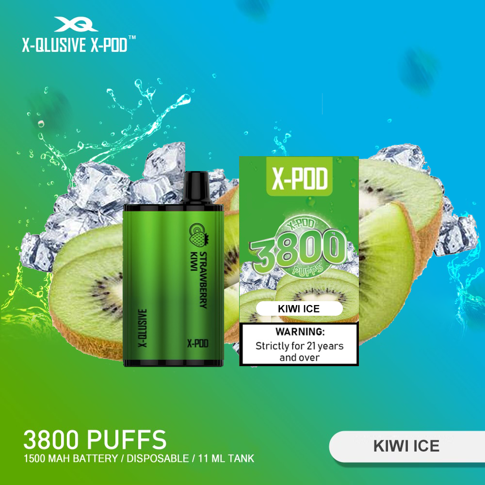 X-QLUSIVE-X-POD-KIWI-ICE-1.png X-QLUSIVE X-POD KIWI ICE – 3800 PUFFS - Image 1
