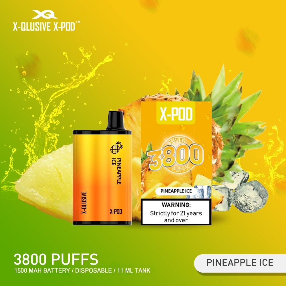 X-QLUSIVE-X-POD-PINEAPPLE-ICE.jpeg X-QLUSIVE X-POD PINEAPPLE ICE – 3800 PUFFS - Image 1