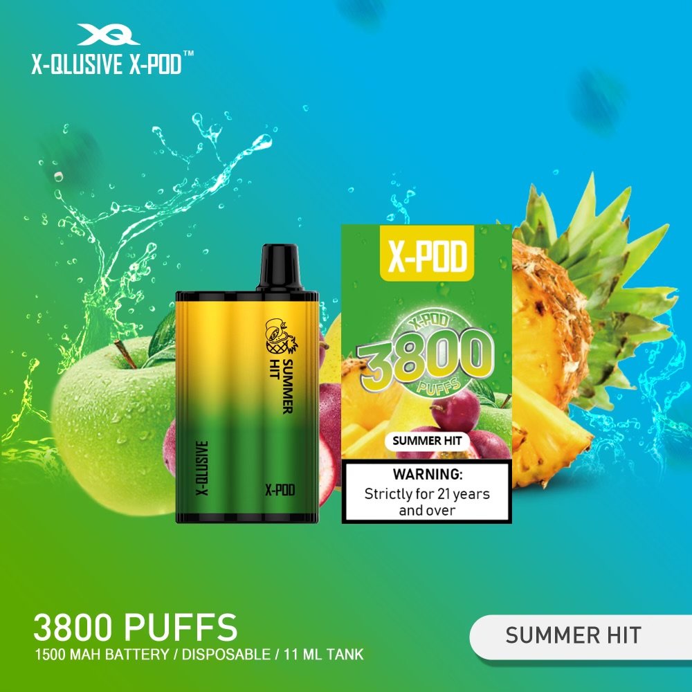 X-QLUSIVE-X-POD-SUMMER-HIT.jpeg X-QLUSIVE X-POD SUMMER HIT (Apple Passionfruit Mango) – 3800 PUFFS - Image 1