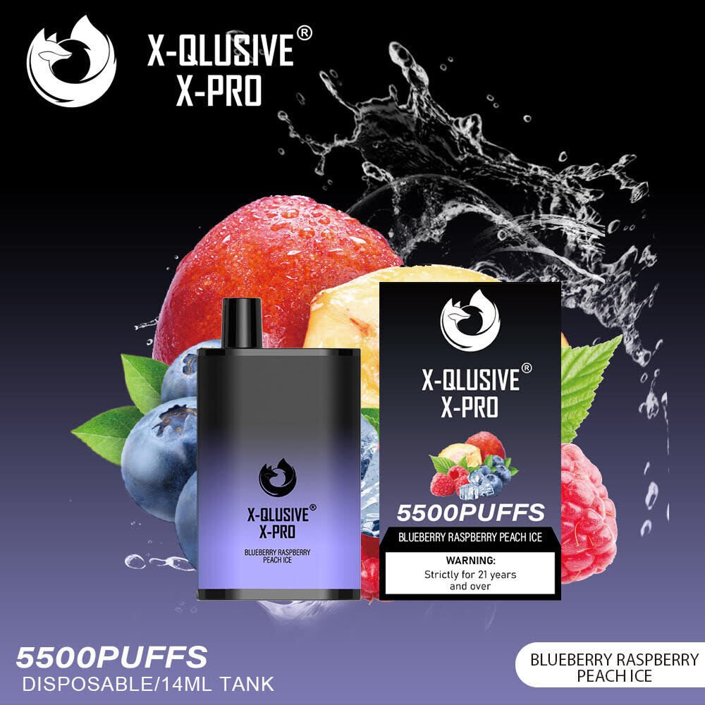 X-QLUSIVE-X-PRO-BLUEBERRY-RASPBERRY-PEACH-–-5500-PUFFS.jpg X-QLUSIVE X-PRO BLUEBERRY RASPBERRY PEACH – 5500 PUFFS - Image 1