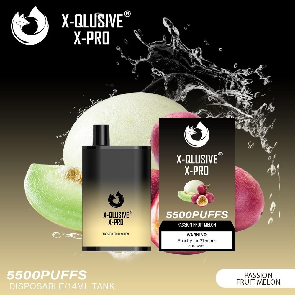 X-QLUSIVE-X-PRO-PASSION-FRUIT-MELON-–-5500-PUFFS.jpg X-QLUSIVE X-PRO PASSION FRUIT MELON – 5500 PUFFS - Image 1