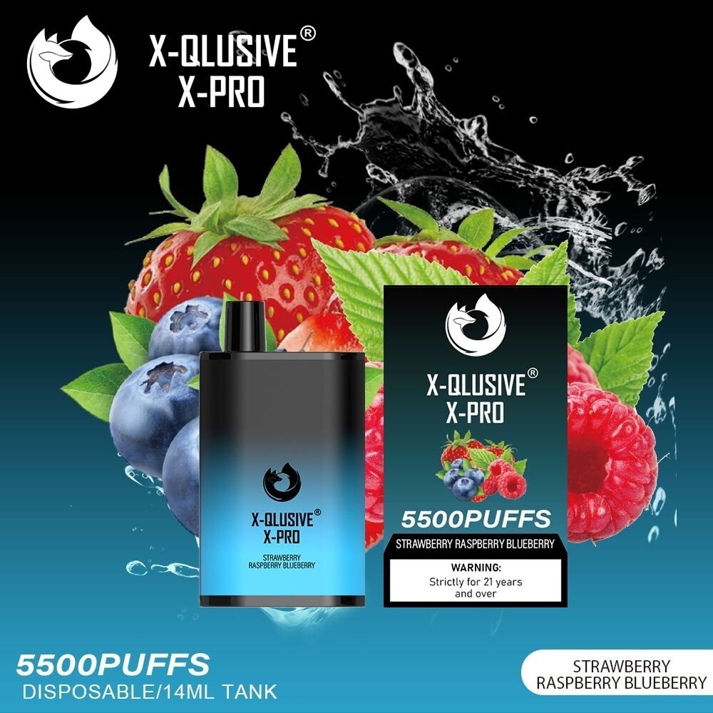 X-QLUSIVE-X-PRO-STRAWBERRY-RASPBERRY-BLUEBERRY-–-5500-PUFFS.jpg X-QLUSIVE X-PRO STRAWBERRY RASPBERRY BLUEBERRY – 5500 PUFFS - Image 1