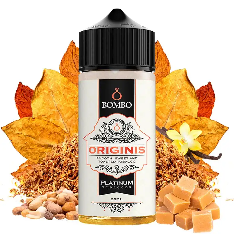 aroma-originis-30ml-longfill-platinum-tobaccos-by-bombo.webp Originis 30ml/120 Longfill – Bombo+ Base 70ml 100% VG - Image 1