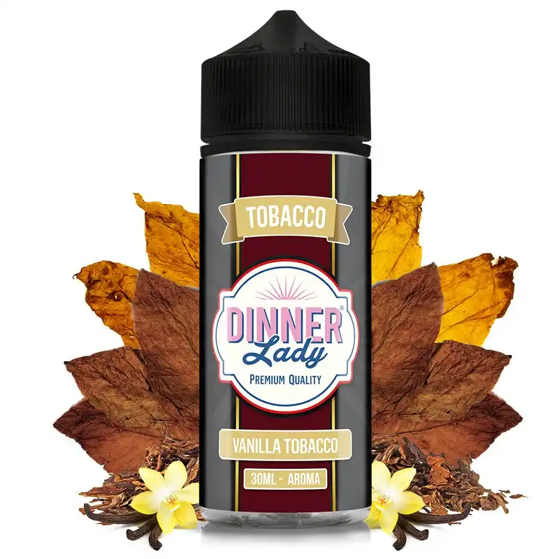 aroma-vanilla-tobacco-30ml120-longfill-dinner-lady.webp Vanilla Tobacco 30ml/120ml (Longfill) – Dinner Lady + Base 70ml 100% VG - Image 1