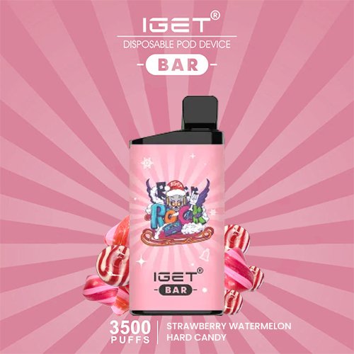bar-Strawberry-Watermelon-Hard-Candy.jpeg IGET BAR STRAWBERRY WATERMELON HARD CANDY – 3500 PUFFS - Image 1