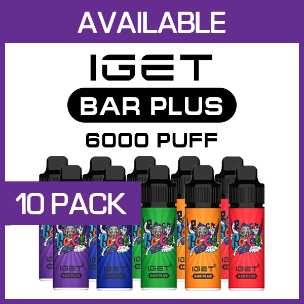 bar-packs-10.png IGET BAR PLUS KIT – 6000 PUFFS – 10 PACK - Image 1