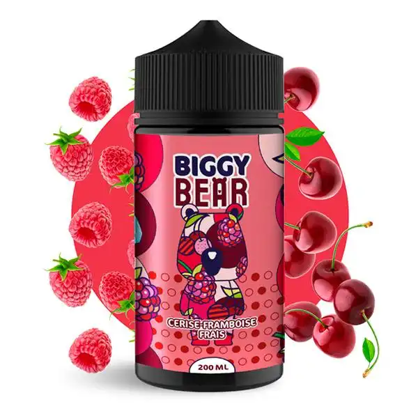 cerise-framboise-frais-biggy-bear-200-ml.webp Cereja Framboesa Ice – Biggy Bear 200ML - Image 1