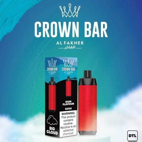 gum-flavour.jpg ALFAKHER CROWN BAR GUM FLAVOUR – 8000 PUFFS - Image 1