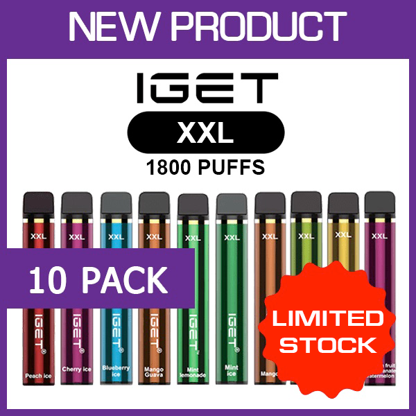 iget-XXL-vape-10-pack.png IGET XXL – 1800 PUFFS – 10 PACK - Image 1