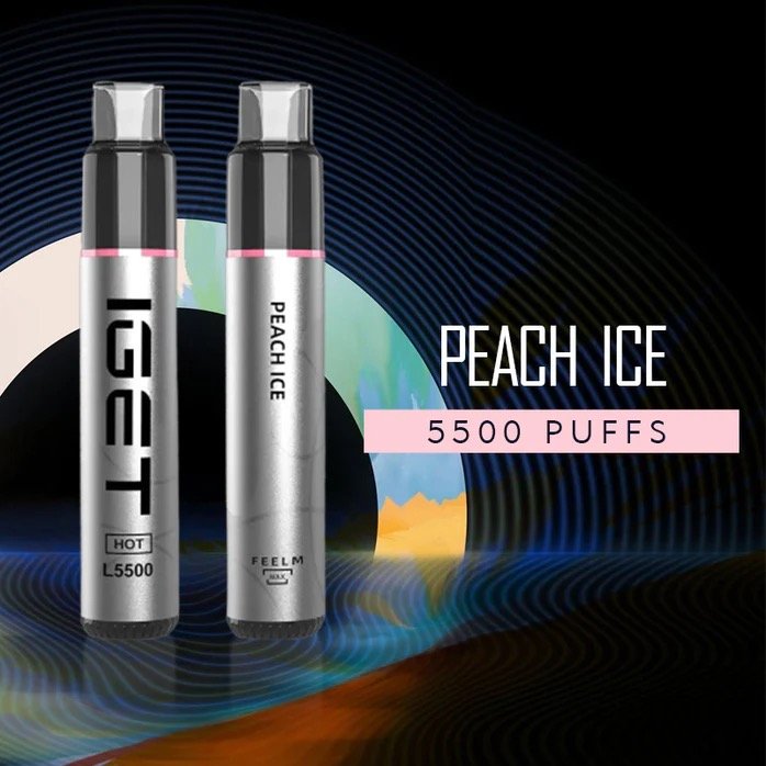 iget-hot-peach-ice.jpeg IGET HOT PEACH ICE – 5500 PUFFS - Image 1
