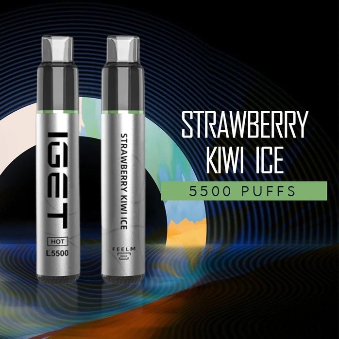 iget-hot-strawberry-kiwi-ice.jpeg IGET HOT STRAWBERRY KIWI ICE – 5500 PUFFS - Image 1