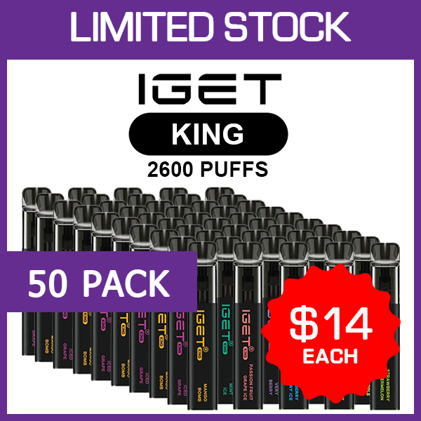 king-pack-50.png IGET KING – 2600 PUFFS – 50 PACK - Image 1
