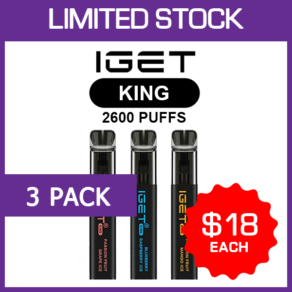 king-pack3.png IGET KING – 2600 PUFFS – 3 PACK - Image 1