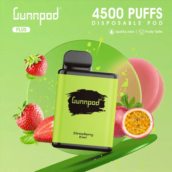 strawberry-kiwi-3-1.webp GUNNPOD PLUS STRAWBERRY KIWI – 4500 PUFFS - Image 1