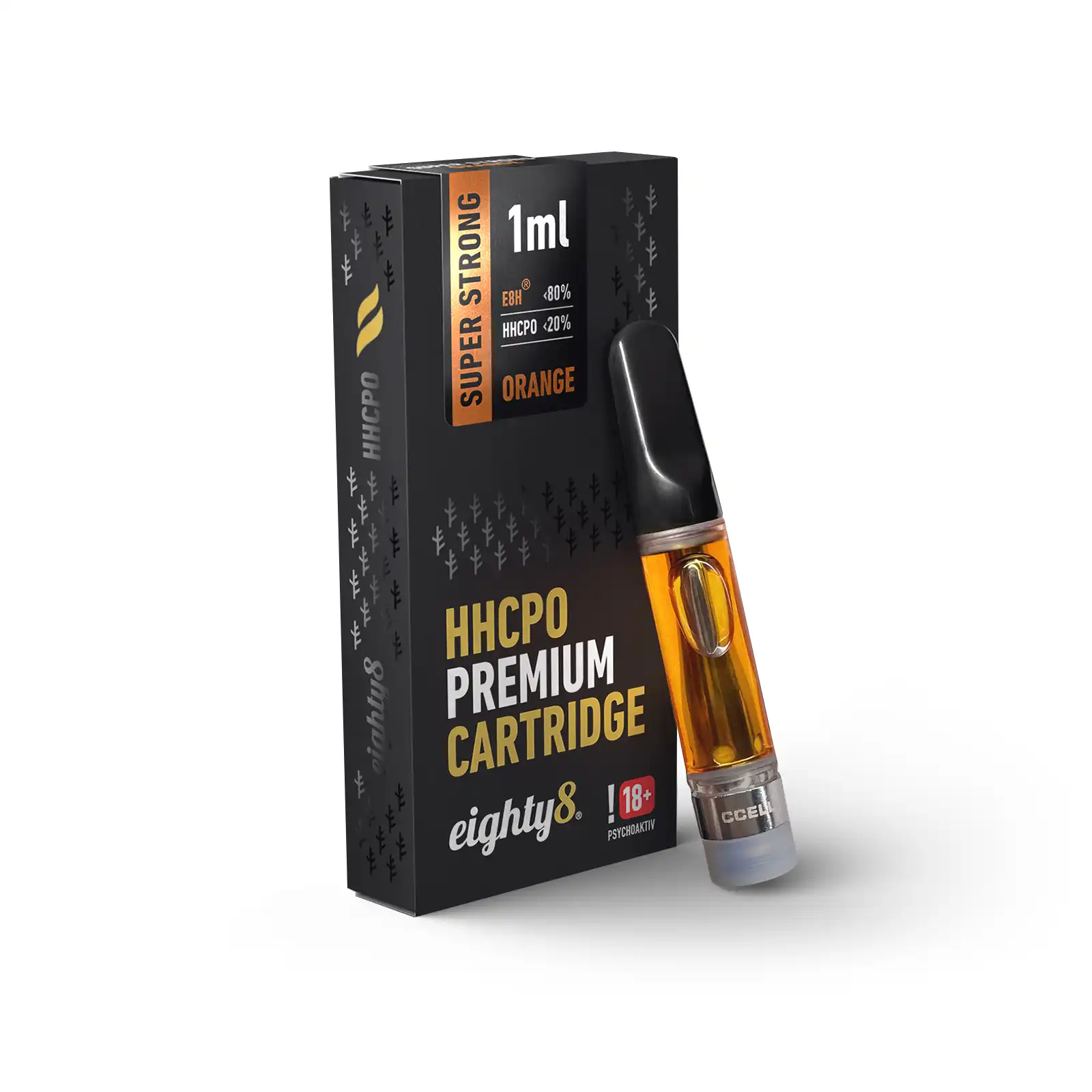 super-strong-orange-white.webp Orange – HHC-PO Eighty8 Recarga Super Strong 1ML - Image 1
