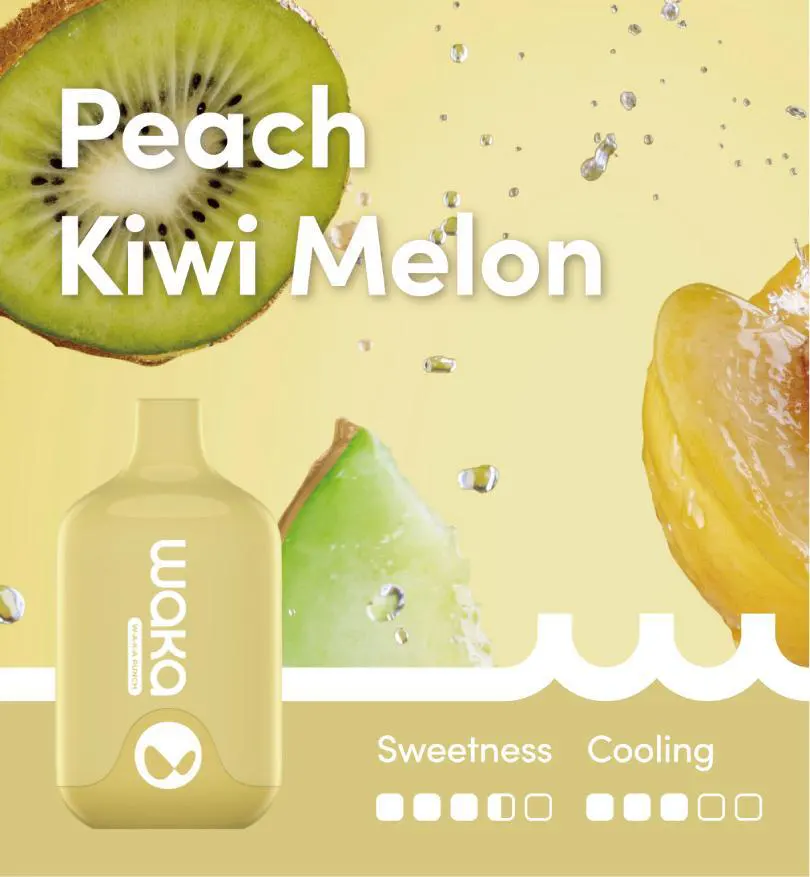 waka-peach-kiwi-lemon.webp WAKA SMASH PEACH KIWI MELON – 6000 PUFFS - Image 1