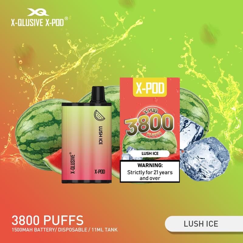 x-pod-lush-ice.jpg X-QLUSIVE X-POD LUSH ICE – 3800 PUFFS - Image 1